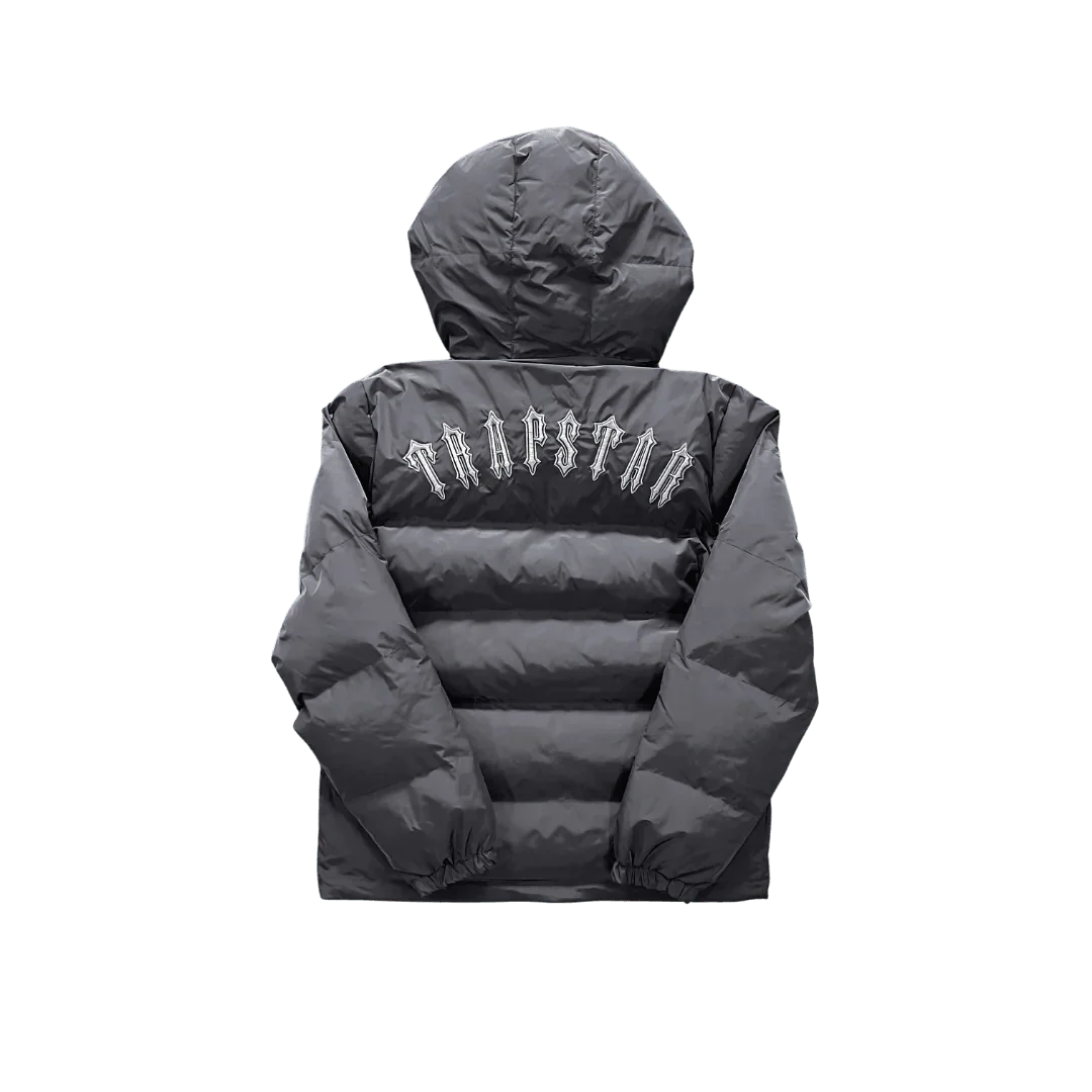 Stone Grey Irongate Hooded Puffer Jacket - VDRXPLG🔌