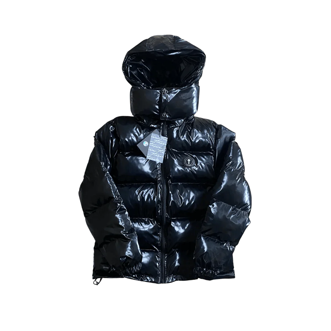 Shiny Black Irongate Hooded Puffer Jacket - VDRXPLG🔌